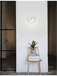 9139805 Nova Luce Otto настенный светильник с круглым дисковым корпусом и мягкой подсветкой от стены