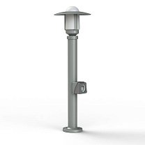 Newpark N° 5; Frosted glass E27 105W Plug; Metal grey