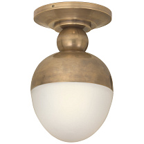 Clark Flush Mount полированная старая латунь с белым стеклом
