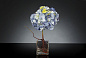 ETERNITY HYDRANGEA CUBE Цветочная композиция со стеклянной вазой VGnewtrend