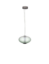 Triac Dimmable Gradient Green Glass Brushed Gray Metal LED 12Watt 220-240Volt 660Lm IP20 3000K D:30 H:34-224 cm
