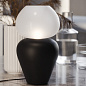 F62B01 02 Fabbian Puppy TL настольный светильник со стеклянным плафоном чёрный; сатиновый белый — фото 6