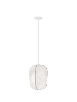 Natural Mulberry Silk & White Metal Base LED E27 1x12Watt 100-240Volt IP20 Bulb Excluded D:30 H:210 cm