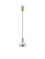 Brass Gold Metal Base Top Smokey & Sand White Glass LED 8Watt 220-240Volt 239Lm IP20 3000K D:17 H:150 cm