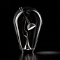 00880-27 Lodes Blow LED TL дизайнерский настольный светильник из выдувного стекла прозрачный — фото 4