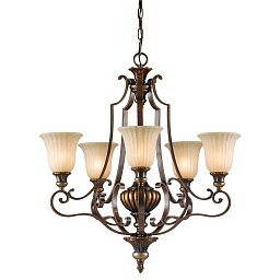FE-KELHAM-HALL5-UPLT Feiss Kelham Hall классическая подвесная люстра с рожками и чашеобразными плафонами