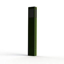 108022109 Roger Pradier Brick2 садовый столбик зелёного цвета с прямоугольным корпусом и прозрачной вставкой