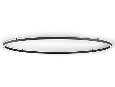 потолочный или настенный светильник круглой формы с черным ободом