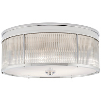 Allen Large Round Flush Mount полированный никель и стеклянные стержни с белым стеклом