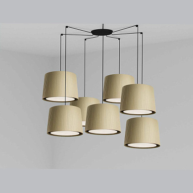 64314-46-7L Faro SAMBA Black/green pendant lamp 7L потолочный светильник матовый черный