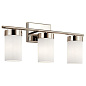 Ciona 24" 3 Light Vanity Light with Round Ribbed Glass Polished Nickel настенный светильник 55112PN Kichler