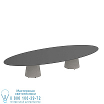 СТОЛ CONIX ELLIPSE 320X140 CM ВЫСОКИЕ НОЖКИ ДЛЯ ЗАЛОВ БЕТОН ЦЕМЕНТ СЕРЫЙ - СТОЛЕШНИЦА КЕРАМИКА ЧЕРНАЯ Royal Botania