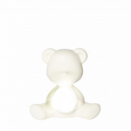 25001WH Qeeboo Teddy декоративный настольный светильник в форме белого медвежонка с подсветкой