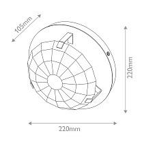 QN-LEO-WB1-HB: Историческая Латунь, Ш 220 мм x В 220 мм x Г 105 мм