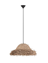 Natural Seagrass Black Fabric Wire & Base LED E27 3x12 Watt 100-240Volt IP20 Bulb Excluded D:52.5 H:200cm