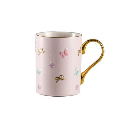 Butterfly pastel pink mug кружка, Villari