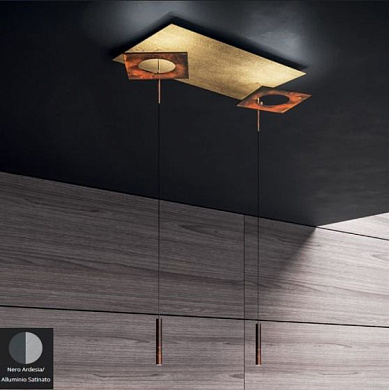 Petra Icone Многорожковый подвес Round, Square Aluminium, Black i-c-0476