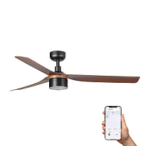 PUNT TEK M Black/walnut fan 3000K TUYA
