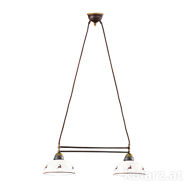 Kolarz NONNA 731.82.103 подвесной светильник состаренная латунь длина 64cm высота 21cm мин. высота 31cm макс. высота 100cm 2 лампы e27