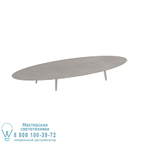 STYLETTO НИЗКИЙ СТОЛ ДЛЯ ГОСТИНОЙ 320X140CM АЛЮМИНИЕВЫЕ НОЖКИ БЕЛАЯ КЕРАМИЧЕСКАЯ СТОЛЕШНЯ CEMENTO LUMINOSO Royal Botania