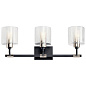 Harvan 25" 3 Light Vanity Light with Clear Ribbed Glass Black  настенный светильник 55107BK Kichler — фото 6