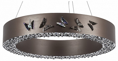 подвесной светильник с круглыми вырезами и хрустальными подвесками