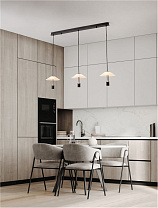 Sandy Black Steel & Aluminium Clear Frosted Acrylic LED 24Watt 220-240Volt 1185Lm IP20 3000K L:100 W:22 H:200 cm