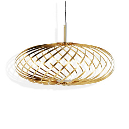 SPP04BEU Tom Dixon Spring подвесной светильник с плетёным металлическим рассеивателем золотого цвета