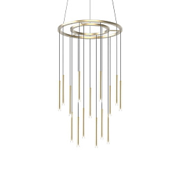 00-6020-27-27 Leds C4 Candle подвесная люстра с цилиндрическими подвесами латунного цвета
