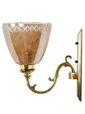 Rectangular Brass With Lustrous Glass Single Wall Sconce бра FOS Lighting Recta-GoldenCrincle207-WL1