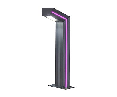 Уличный светильник-столбик Kink Light Такоми с розовой подсветкой 09207-F(220V),16(10)