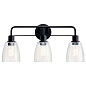 Meller 24" 3 Light Vanity Light with Clear Glass Black настенный светильник 55102BK Kichler — фото 6