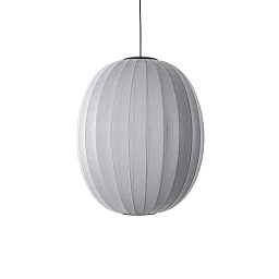KWH65 SI LED Made by Hand Knit-Wit Подвесной светильник с овальным абажуром серого цвета с LED