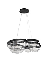 Triac Dimmable Sandy Black Steel & Clear Handmade Glass LED 65Watt 220-240Volt 2611Lm IP20 3500K D:83 H:174cm