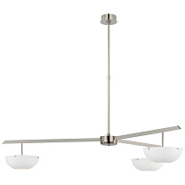 Valencia Extra Large Three Light Chandelier полированный никель с матовым белым