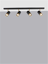Sandy Black & Gold Aluminium LED GU10 4x10 Watt 220-240 Volt IP20 Bulb Excluded L: 80 W: 6 H: 14 cm