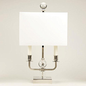 TM0091.NI.BC Le Marais Bouillotte, Nickel, with Lily Linen Shade (d)