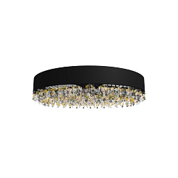 OLA/PL6/90/LED/V90 Masiero Ola потолочный светильник с черным корпусом и подвесками из хрусталя