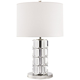RL3920CG-WP Visual Comfort Brookings настольная лампа с цилиндрическим стеклянным основанием и бумажным абажуром