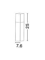 Dark Gray Aluminium White Acrylic LED E27 1x12 Watt 220-240 Volt IP54 Bulb Excluded L: 7.6 W: 7.6 H: 25 cm