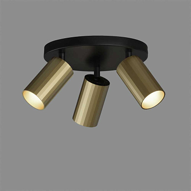 ACB Iluminacion Modrian 3951/P3 Потолочный светильник Black/Tech Gold, LED GU10 3x8W, регулируемый