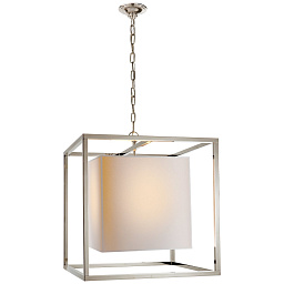 EU-SC5160 Visual Comfort CAGED подвесной фонарный светильник с квадратной металлической рамой и матовым стеклянным плафоном