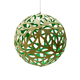 163 David Trubridge Floral Подвесной светильник в форме шара из фанеры бирюзового оттенка Ø60