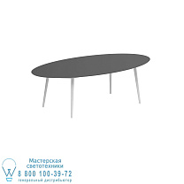 STYLETTO СТАНДАРТНЫЙ ОБЕДЕННЫЙ СТОЛ 250X130CM АЛЮМИНИЕВЫЕ НОЖКИ БЕЛАЯ КЕРАМИЧЕСКАЯ СТОЛЕШНИЦА ЧЕРНЫЙ Royal Botania
