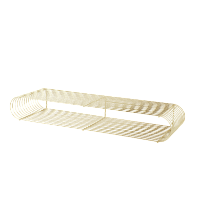 503290005086 CURVA AYTM Современная металлическая полка золотого цвета длиной 80 см