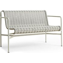 Palissade Cord Dining Bench с подлокотниками, сталь с порошковой окраской и шнур, небесно-серый (Sky grey)