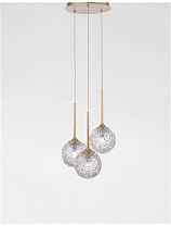 Clear Structured Glass & Brass Gold Steel LED G9 3x5 Watt 100-240 Volt IP20 Bulb Excluded D: 32 H: 180 cm