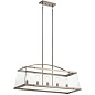 Darton 40.75" 5 Light Linear Chandelier with Clear Glass Classic Pewter люстра 52123CLP Kichler
