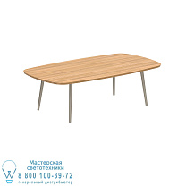 НИЗКИЙ ОБЕДЕННЫЙ СТОЛ STYLETTO 220x120CM, АЛЮМИНИЕВЫЕ НОЖКИ, ПЕСОК, СТОЛЕШНИЦА, ТИК Royal Botania