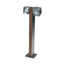 Q-Bic bollard lamp 60cm 2 lamps stainless steel electropolished QUBIC 60CM 2 ЛАМПЫ 220В ЭЛ. ПОЛ Royal Botania